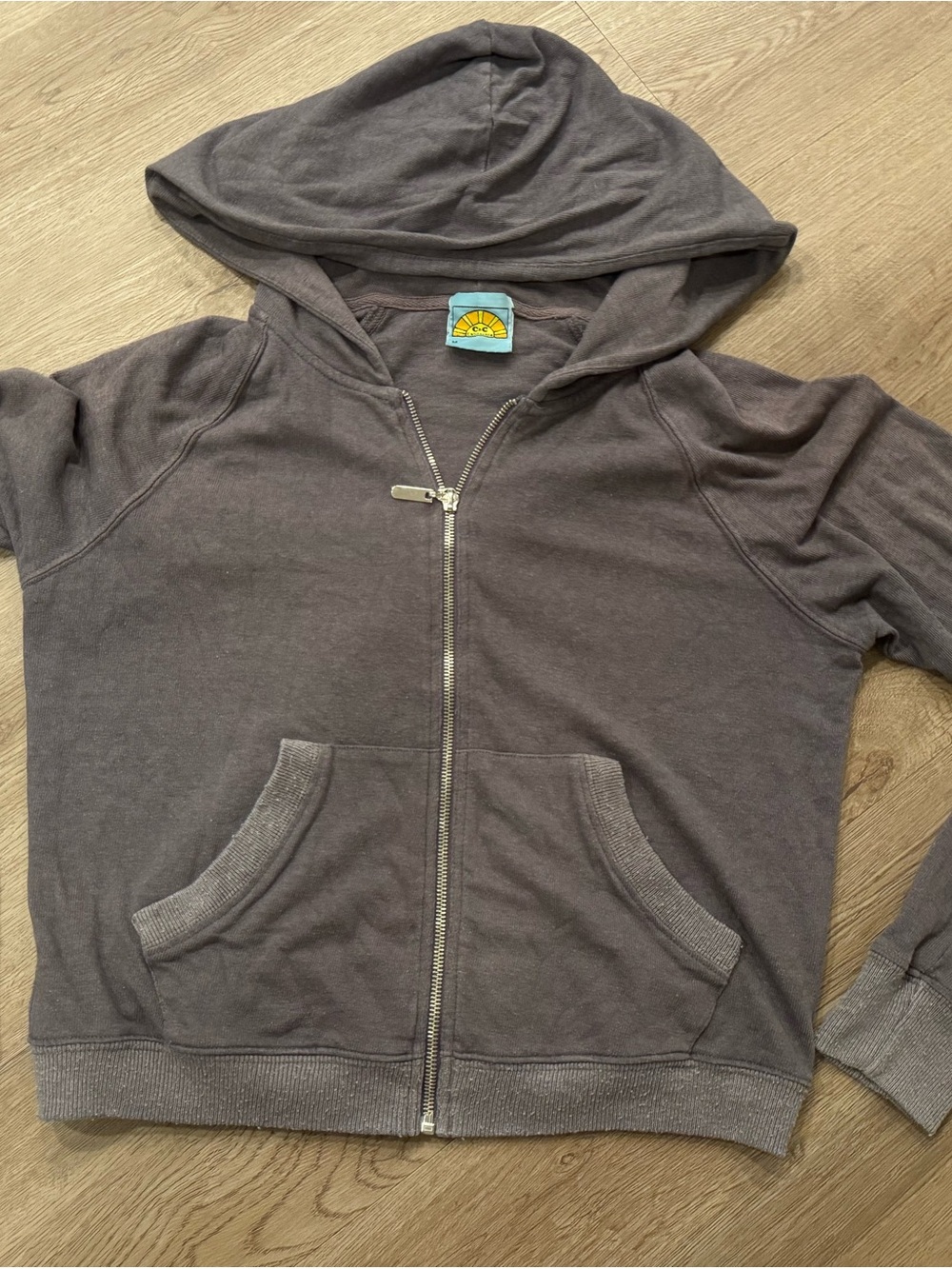 C&C Women's Grey Zip-Up Hoodie